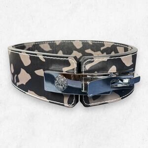 Inaka Power Lever Weightlifting Belt Black Camo Gray Powerlifting Size L